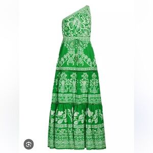 FARM Rio Green One Shoulder Dress